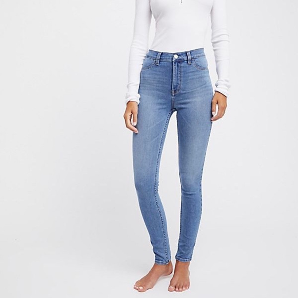 Free People High-Rise Light Blue Skinny Jeans